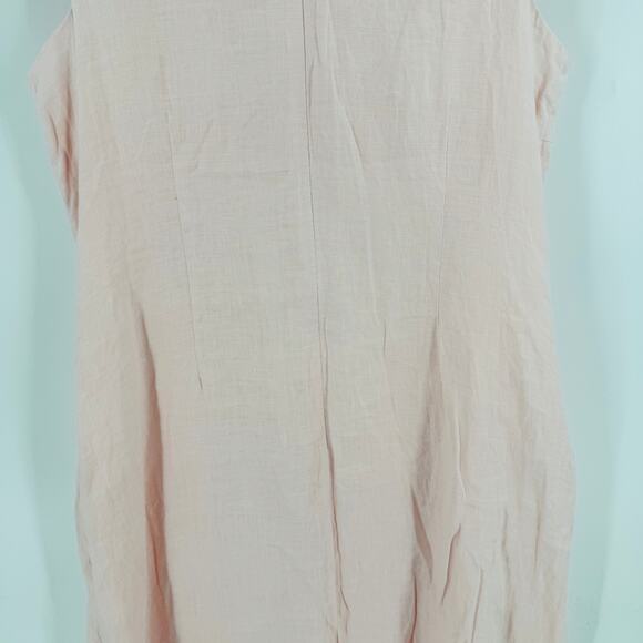 Vintage Bloomingdale’s Linen Sleeveless Dress Light Pink Sheath Cottagecore 12P - Picture 7 of 10
